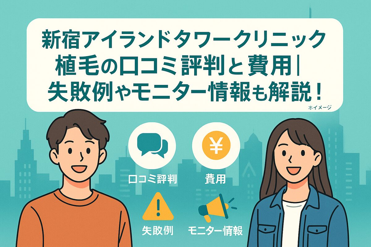 新宿アイランドタワークリニックの植毛の口コミ・評判と料金解説｜失敗例やモニター制度も詳しく紹介！